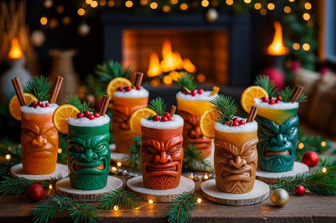 How to Throw a Festive Tiki Holiday Party with Themed Drinks and Winter-Inspired Decor
