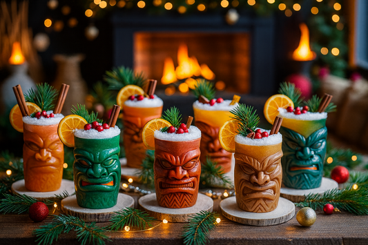 How to Throw a Festive Tiki Holiday Party with Themed Drinks and Winter-Inspired Decor