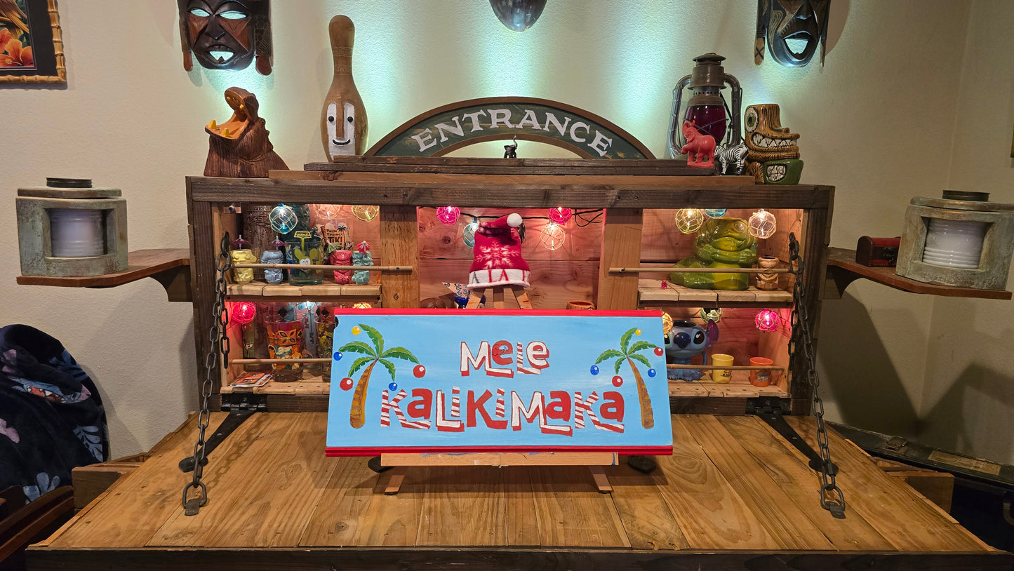Mele Kalikimaka Wooden Sign – Tropical Christmas Wall Decor